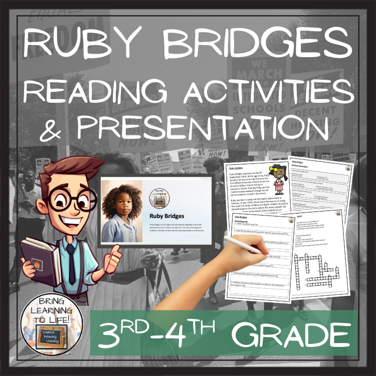 Ruby Bridges Close Reading Comprehension Activities | 3rd Grade & 4th Grade
