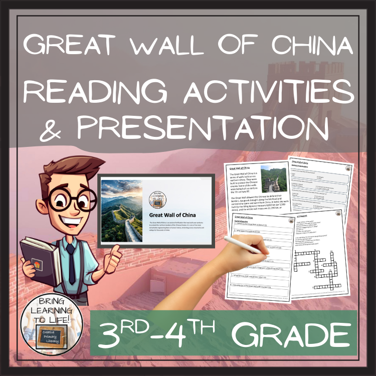 Great Wall of China Close Reading Comprehension Activities | 3rd Grade & 4th Grade