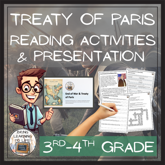 Treaty of Paris Close Reading Comprehension Activities | 3rd Grade & 4th Grade