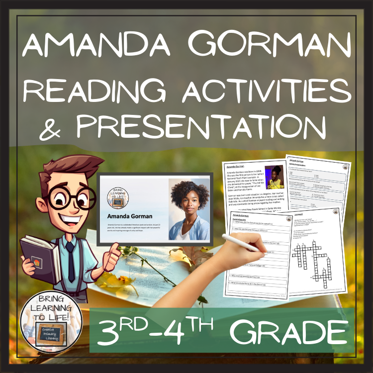 Amanda Gorman Close Reading Comprehension Activities | 3rd Grade & 4th Grade