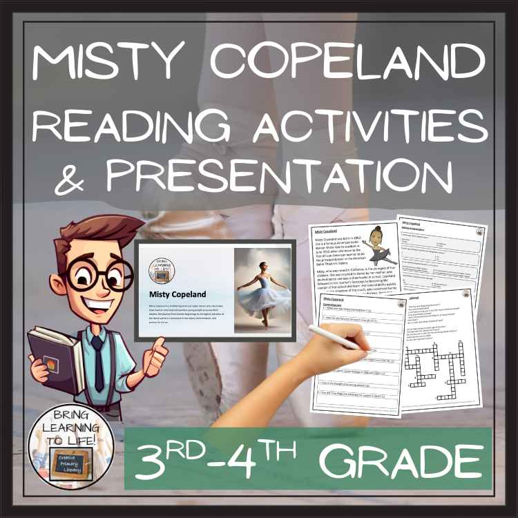Misty Copeland Close Reading Comprehension Activities | 3rd Grade & 4th Grade