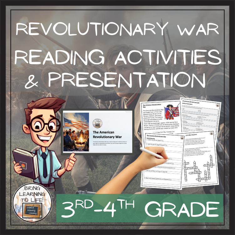 American Revolutionary War Close Reading Comprehension | 3rd Grade & 4th Grade