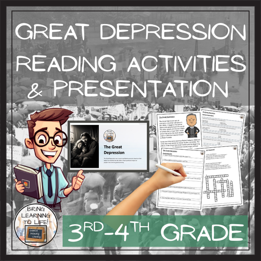 Great Depression Close Reading Comprehension Activities | 3rd Grade & 4th Grade