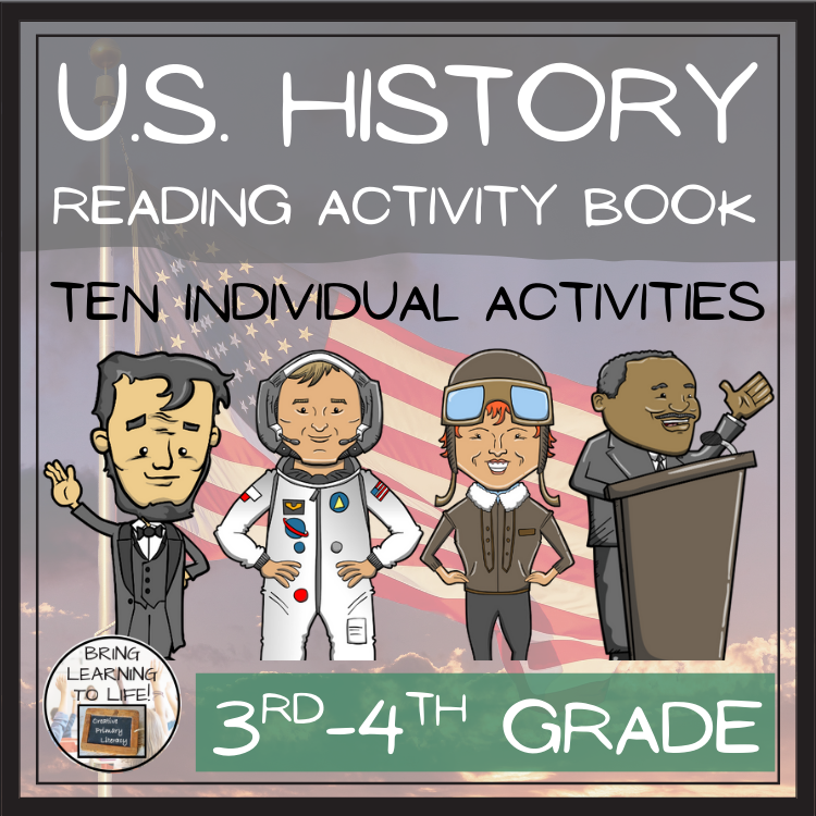 U.S. History Close Reading Comprehension Activity Book | 3rd Grade & 4th Grade