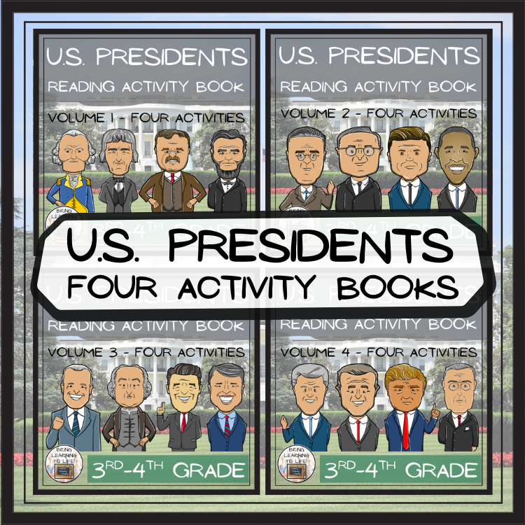 U.S. Presidents Volumes 1-4 Close Reading Book Bundle | 3rd Grade & 4th Grade