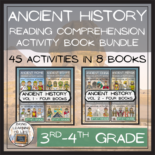 Ancient History Close Reading Book Mega Bundle | 3rd Grade & 4th Grade