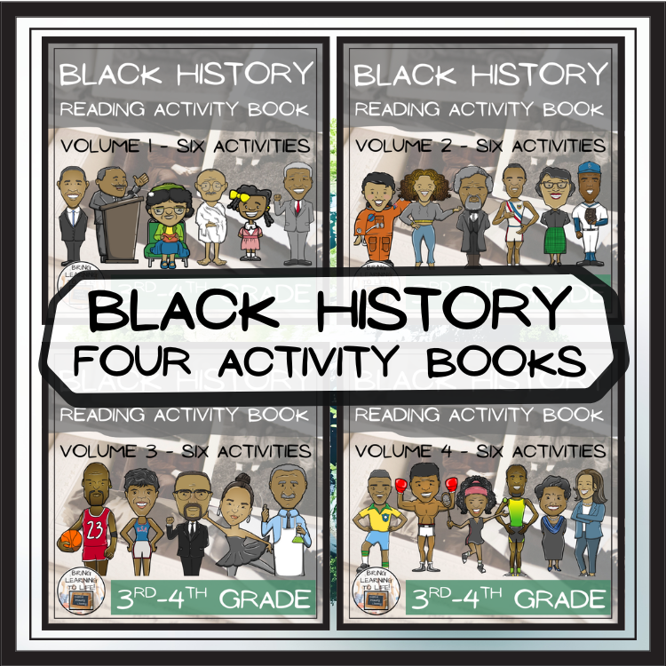 Black History Close Reading Comprehension Books 1 to 4 | 3rd Grade & 4th Grade
