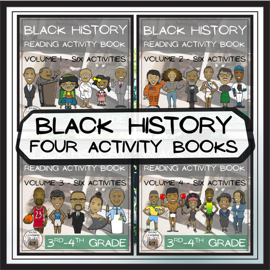 Black History Close Reading Comprehension Books 1 to 4 | 3rd Grade & 4th Grade