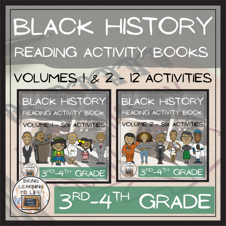 Black History Close Reading Comprehension Books 1 & 2 | 3rd Grade & 4th Grade