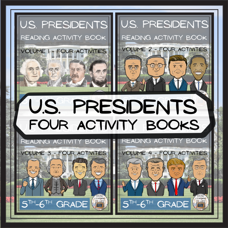 U.S. Presidents Volumes 1-4 Close Reading Book Bundle | 5th Grade & 6th Grade
