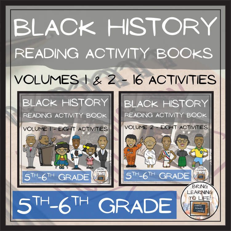 Black History Close Reading Comprehension Books 1 & 2 | 5th Grade & 6th Grade
