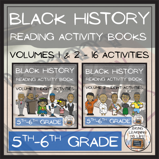 Black History Close Reading Comprehension Books 1 & 2 | 5th Grade & 6th Grade