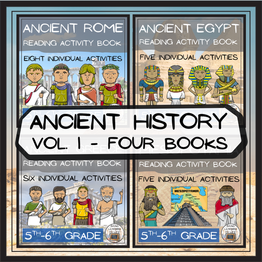 Ancient History Close Reading Comprehension Book Bundle | 5th Grade & 6th Grade