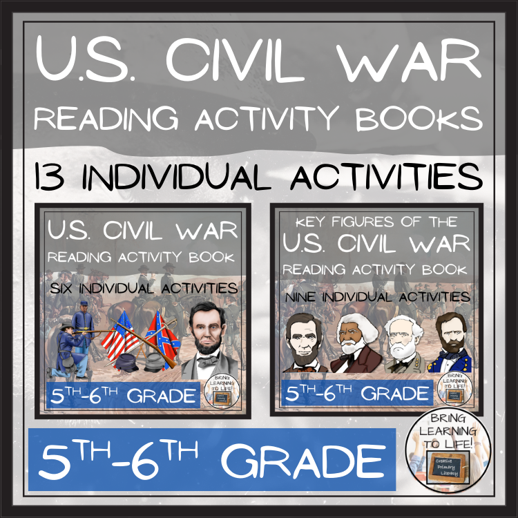 American Civil War Close Reading Comprehension Book Bundle | 5th & 6th Grade