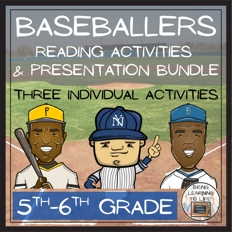 Great Baseball Players Close Reading Comprehension Bundle | 5th Grade & 6th Grade