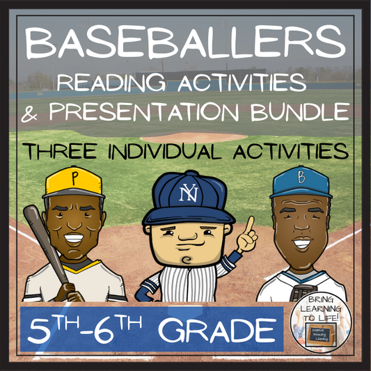 Great Baseball Players Close Reading Comprehension Bundle | 5th Grade & 6th Grade
