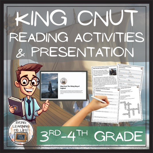 Viking King Cnut Close Reading Comprehension Activities | 3rd Grade & 4th Grade