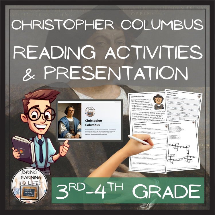 Christopher Columbus Close Reading Comprehension Activities | 3rd & 4th Grade