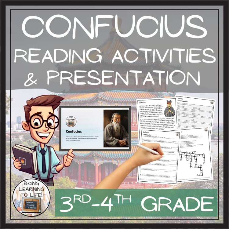 Confucius Close Reading Comprehension Activities | 3rd Grade & 4th Grade