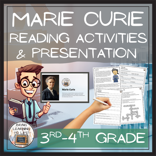 Marie Curie Close Reading Comprehension Activities | 3rd Grade & 4th Grade
