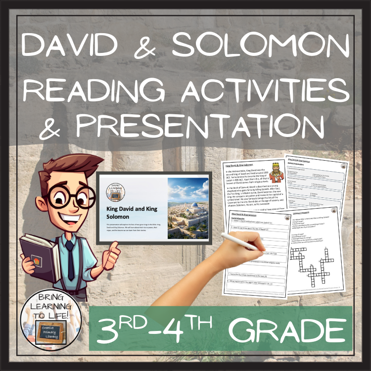 King David & King Solomon Close Reading Activities | 3rd Grade & 4th Grade