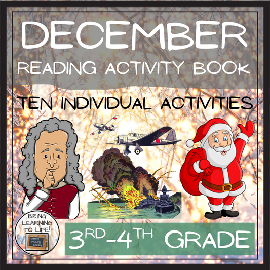 December Close Reading Comprehension Activity Book | 3rd-4th Grade
