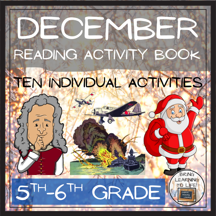 December Close Reading Comprehension Activity Book | 5th-6th Grade