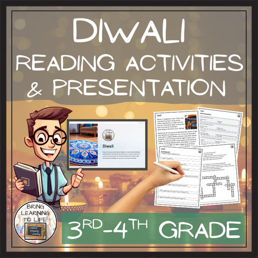Diwali Close Reading Comprehension Activities | 3rd Grade & 4th Grade