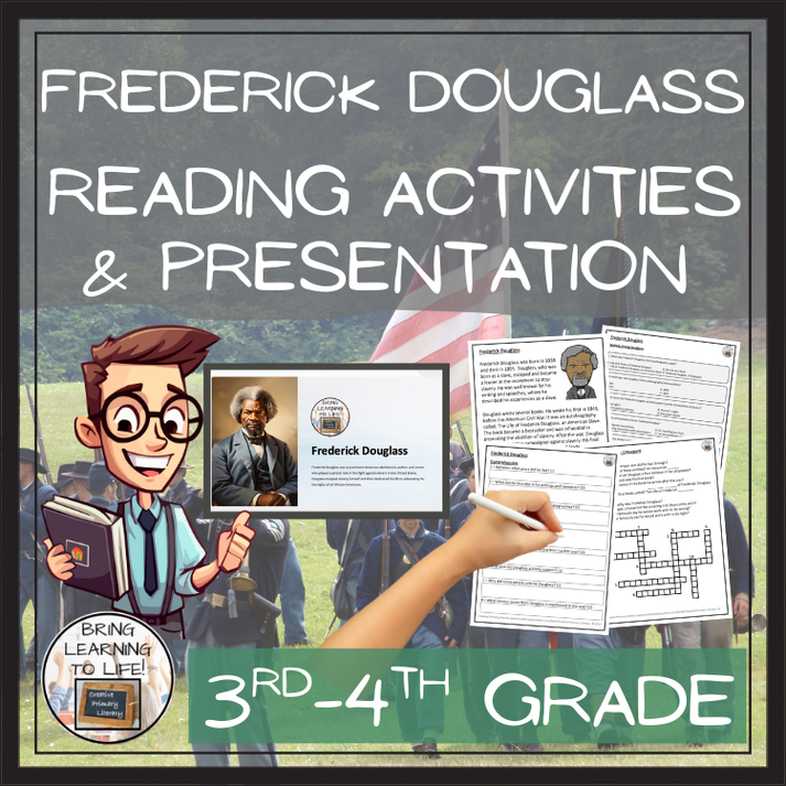 Frederick Douglass Close Reading Comprehension Activities | 3rd & 4th ...
