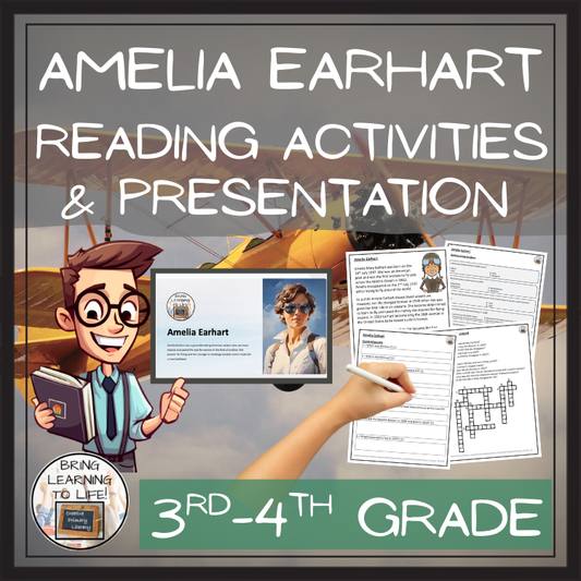 Amelia Earhart Close Reading Comprehension Activities | 3rd Grade & 4th Grade