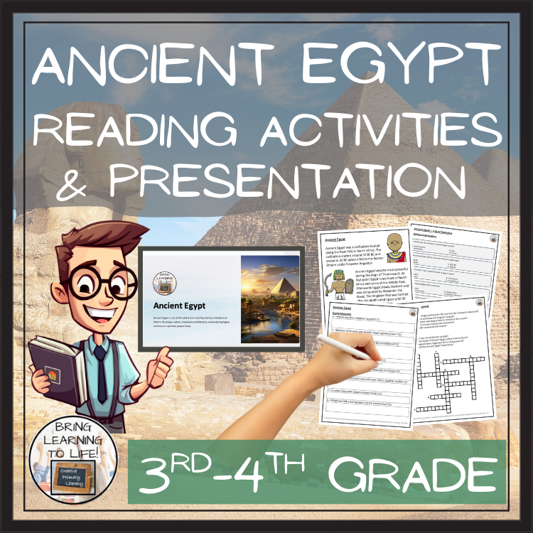 Ancient Egypt Close Reading Comprehension Activities | 3rd Grade & 4th Grade