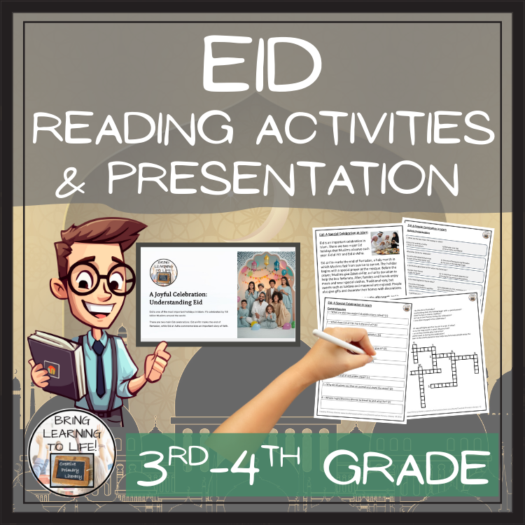 Eid Close Reading Comprehension Activities | 3rd Grade & 4th Grade
