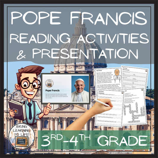 Pope Francis Close Reading Comprehension Activities | 3rd Grade & 4th Grade