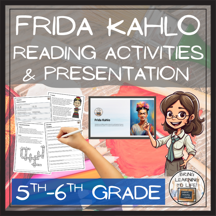 Frida Kahlo Close Reading Comprehension Activity | 5th Grade & 6th Grade