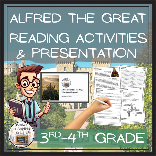 Alfred the Great Reading Passage & Comprehension Activities | 3rd-4th Grade