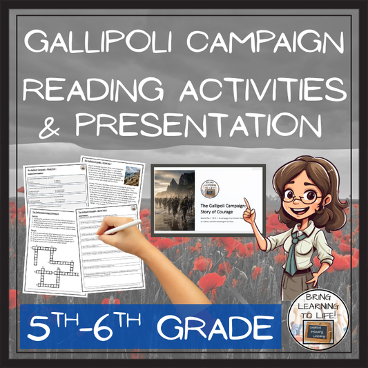 Gallipoli Campaign Close Reading Comprehension Activities | 5th-6th Grade