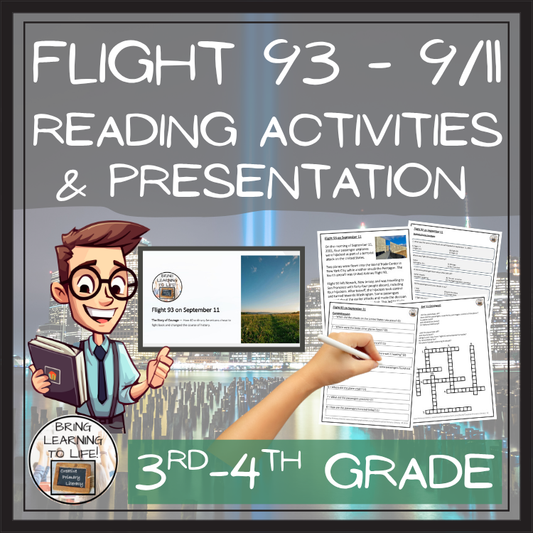 Flight 93 Reading Comprehension Activities | September 11 9/11 | 3rd & 4th Grade