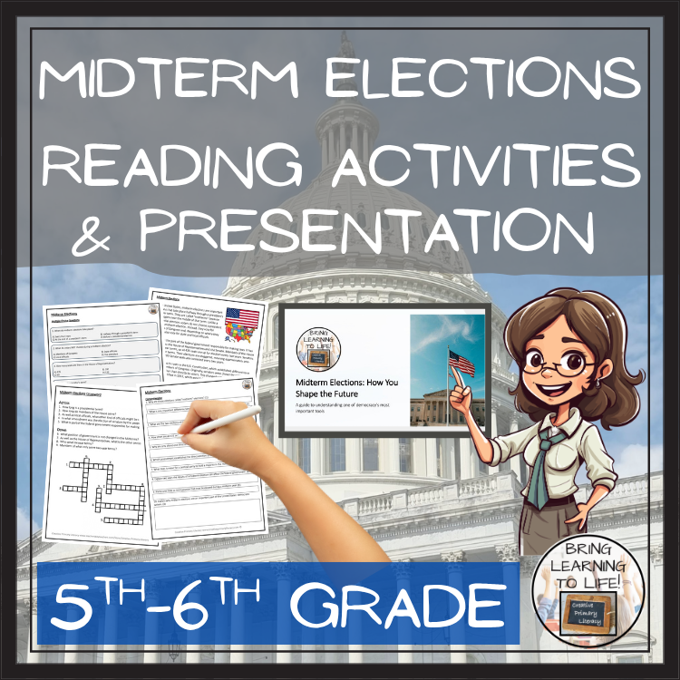 Midterm Elections Reading Comprehension Activities | 5th & 6th Grade