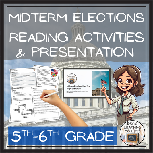 Midterm Elections Reading Comprehension Activities | 5th & 6th Grade