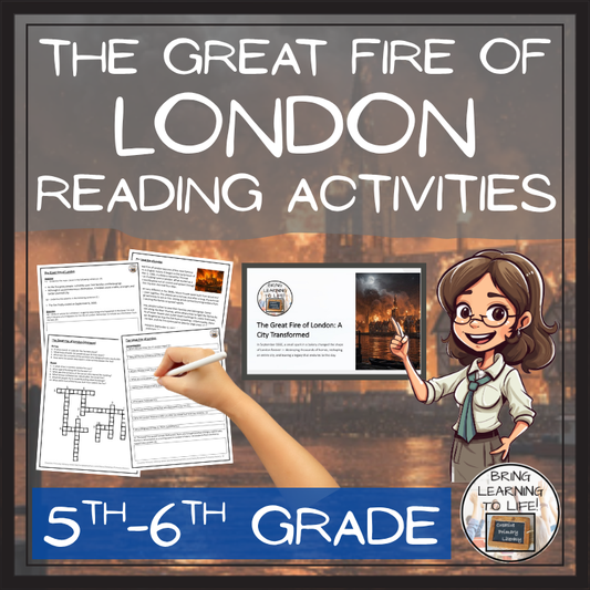 Great Fire of London Close Reading Comprehension Activities | 5th-6th Grade