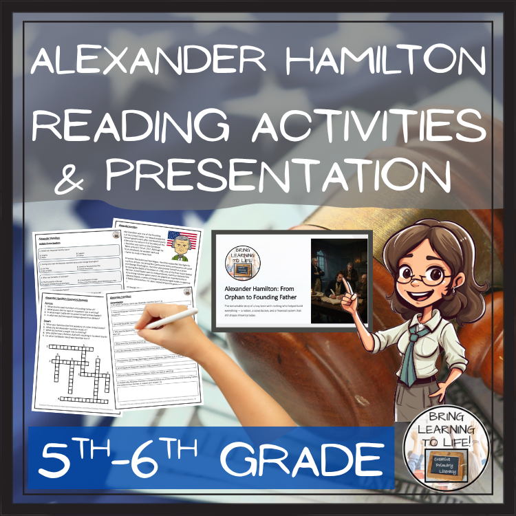 Alexander Hamilton Reading Comprehension Activities | 5th Grade & 6th Grade