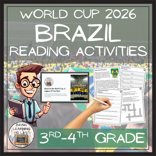 Brazil World Cup 2026 Reading Comprehension Activities | 3rd–4th Grade