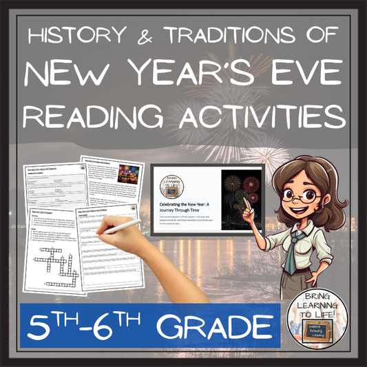 New Year's Eve Reading Comprehension Activities | 5th Grade & 6th Grade