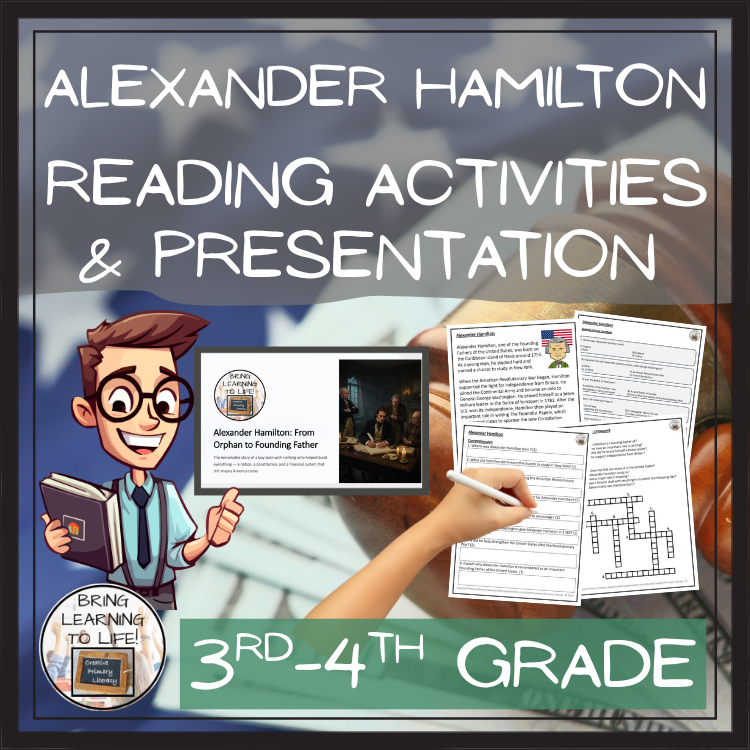 Alexander Hamilton Reading Comprehension Activities | 3rd Grade & 4th Grade