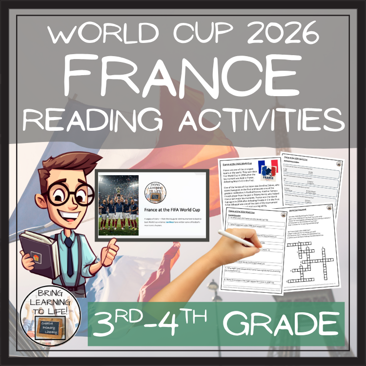 France World Cup 2026 Reading Comprehension Activities | 3rd–4th Grade