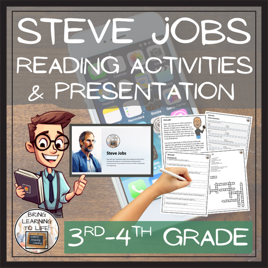 Steve Jobs Close Reading Comprehension Activities | 3rd Grade & 4th Grade