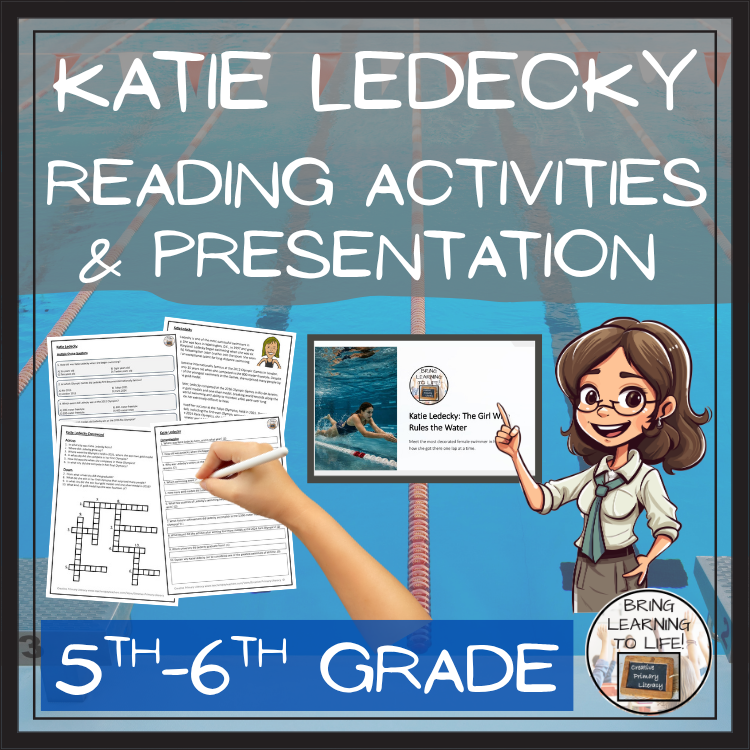 Katie Ledecky Reading Comprehension Activities | 5th Grade & 6th Grade