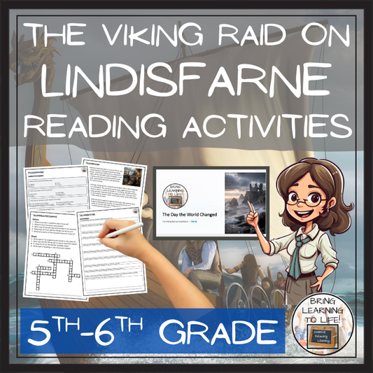 Lindisfarne Viking Raid Close Reading Comprehension Activities | 5th-6th Grade