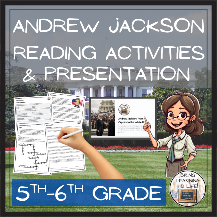 Andrew Jackson Close Reading Comprehension Activities | 5th Grade & 6th Grade