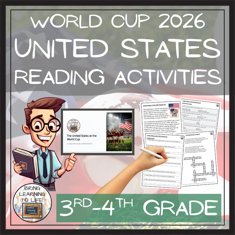 United States World Cup 2026 Reading Comprehension Activities | 3rd–4th Grade